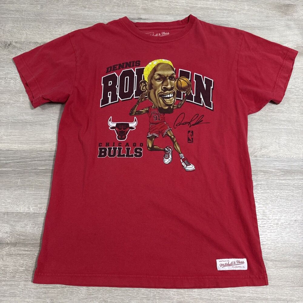 Dennis Rodman Shirt Chicago Bulls Mitchell & Ness NBA Men’s Small Red